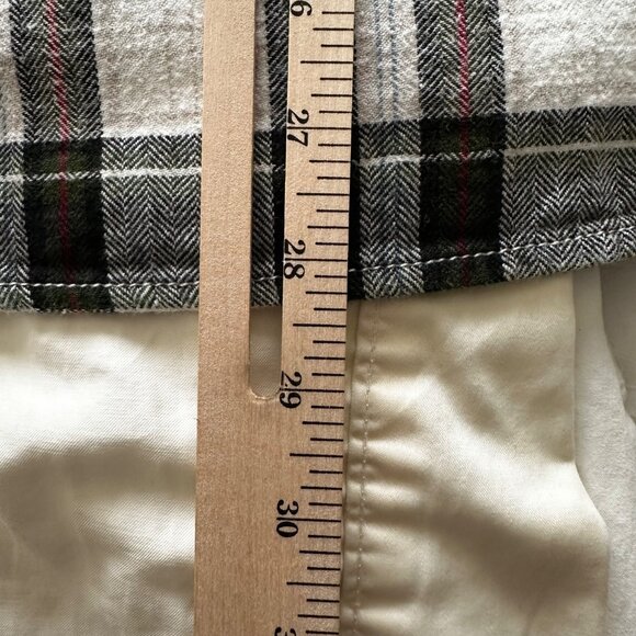 Arizona Plaid Flannel Shacket w/Corduroy Collar Zip Front White/Green/Red/Black - Picture 9 of 10